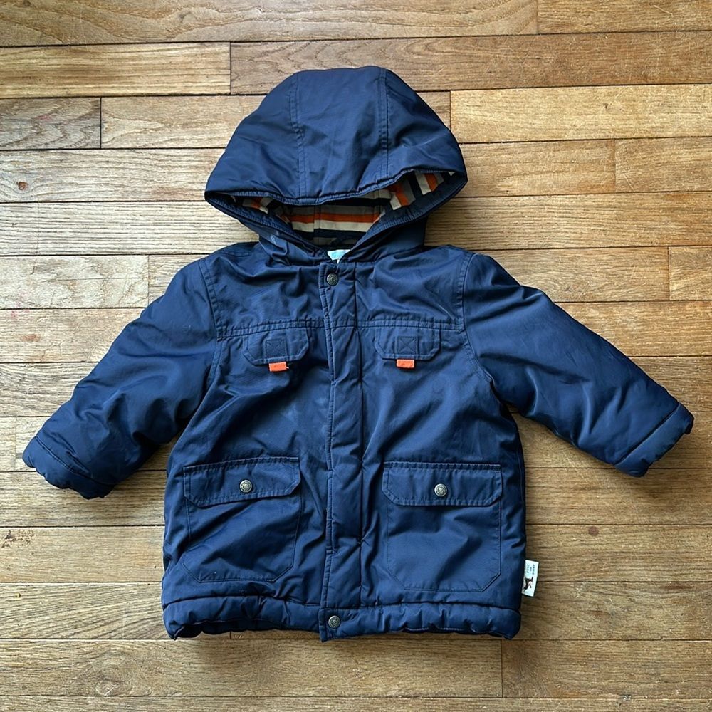 Janie and Jack Navy Hooded Puffer Jacket